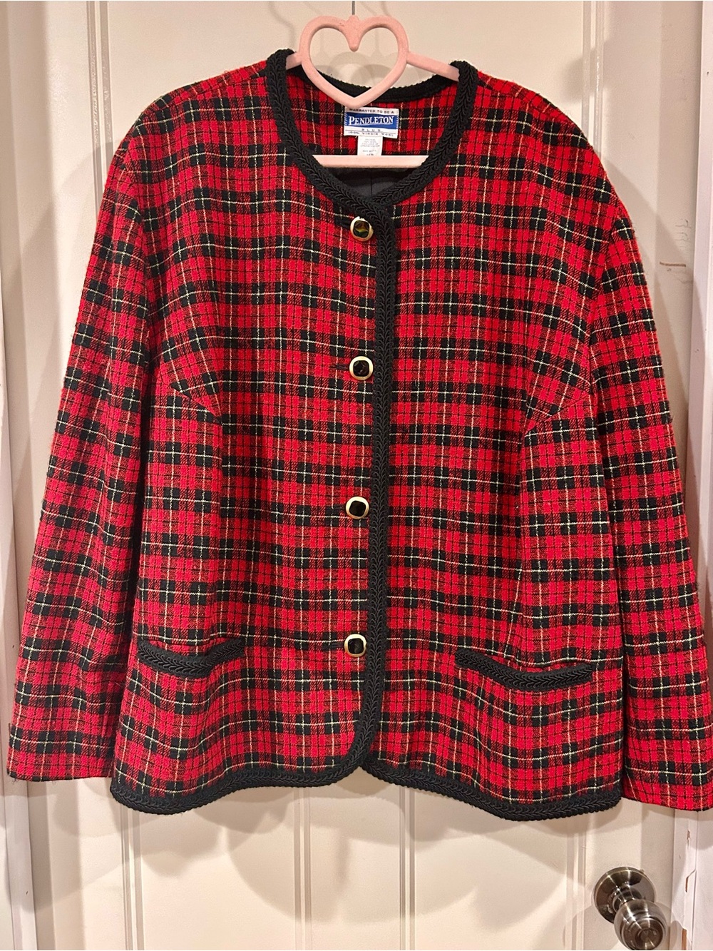 Vintage Pendleton Red Plaid Wool Jacket